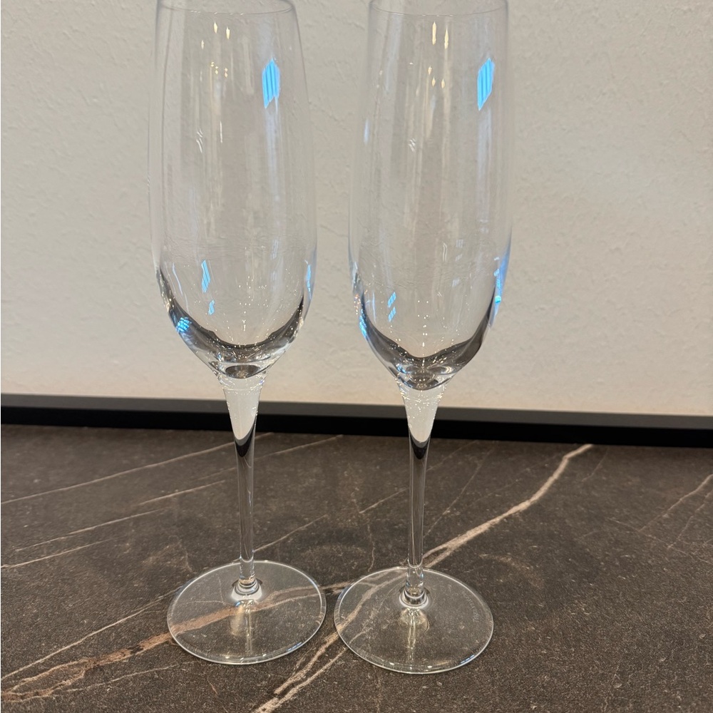 Tiffany’s & Co. Elegant Clear Champagne Flutes